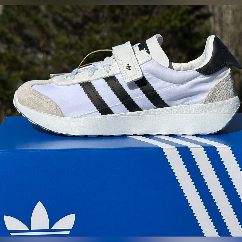 Adidas Country XLG CF Kids Casual Sneakers 11C 2Y White Grey Black Youth GS NEW - Picture 2 of 10